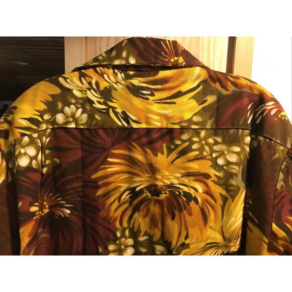 Hawaii Nei Honolulu Vintage Men’s XL Orange Floral Shirt Sleeve Button Shirt - Picture 11 of 12